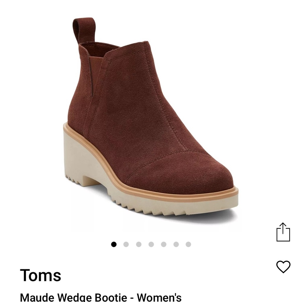 Toms Women's Wedge Bootie - Rich Brown Size 8